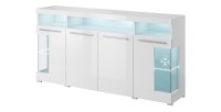 Ensemble de 6 meubles design pour salon coloris blanc brillant collection BOMBAY