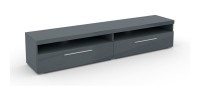 Meuble TV XL 200cm collection BOMBAY. Couleur gris brillant. Éclairage LED multicolore.
