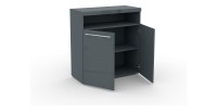 Buffet 90cm pour salon couleur gris brillant avec éclairage LED multicolore intégré collection BOMBAY.