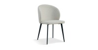Chaise revêtement tissu pour salle à manger coloris beige. Collection HARDIN