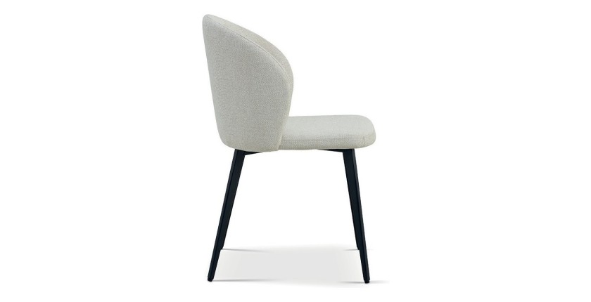 Chaise revêtement tissu pour salle à manger coloris beige. Collection HARDIN