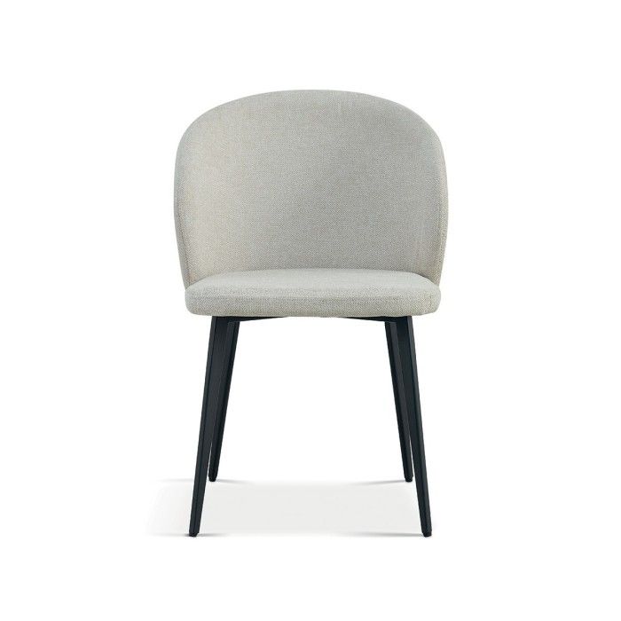 Chaise revêtement tissu pour salle à manger coloris beige. Collection HARDIN
