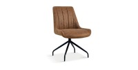 Chaise revêtement tissu pour salle à manger coloris brun clair. Collection FANNIN