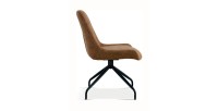 Chaise revêtement tissu pour salle à manger coloris brun clair. Collection FANNIN