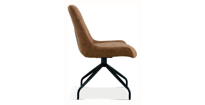 Chaise revêtement tissu pour salle à manger coloris brun clair. Collection FANNIN