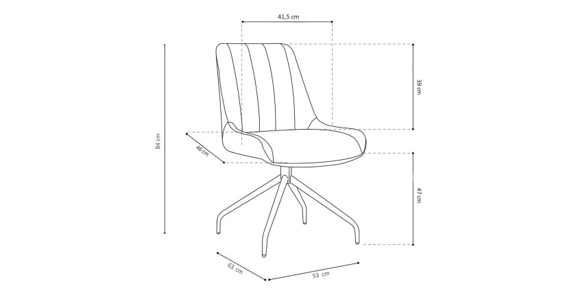 Chaise revêtement tissu pour salle à manger coloris brun clair. Collection FANNIN