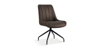 Chaise revêtement tissu pour salle à manger coloris brun gris. Collection FANNIN