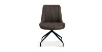 Chaise revêtement tissu pour salle à manger coloris brun gris. Collection FANNIN