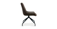 Chaise revêtement tissu pour salle à manger coloris brun gris. Collection FANNIN