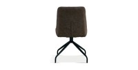 Chaise revêtement tissu pour salle à manger coloris brun gris. Collection FANNIN