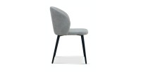 Chaise revêtement tissu pour salle à manger coloris gris clair. Collection HARDIN
