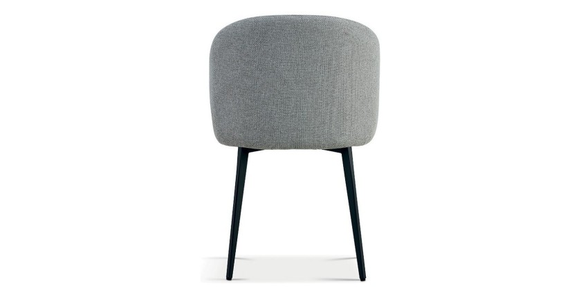 Chaise revêtement tissu pour salle à manger coloris gris clair. Collection HARDIN