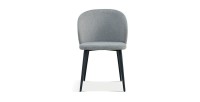 Chaise revêtement tissu pour salle à manger coloris gris clair. Collection HARDIN