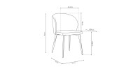 Chaise revêtement tissu pour salle à manger coloris jaune. Collection HARDIN