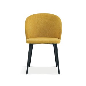 Chaise revêtement tissu pour salle à manger coloris jaune. Collection HARDIN