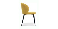 Chaise revêtement tissu pour salle à manger coloris jaune. Collection HARDIN