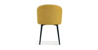 Chaise revêtement tissu pour salle à manger coloris jaune. Collection HARDIN