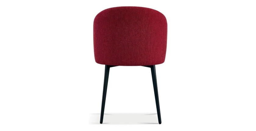 Chaise revêtement tissu pour salle à manger coloris rouge. Collection HARDIN
