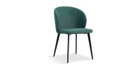 Chaise revêtement tissu pour salle à manger coloris vert. Collection HARDIN