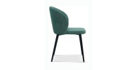 Chaise revêtement tissu pour salle à manger coloris vert. Collection HARDIN