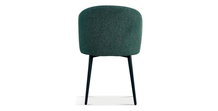 Chaise revêtement tissu pour salle à manger coloris vert. Collection HARDIN