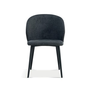 Chaise revêtement tissu pour salle à manger coloris gris foncé. Collection HARDIN