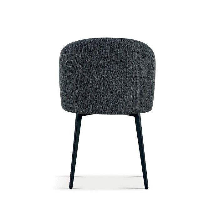 Chaise revêtement tissu pour salle à manger coloris gris foncé. Collection HARDIN