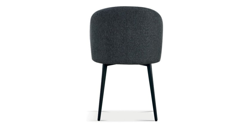 Chaise revêtement tissu pour salle à manger coloris gris foncé. Collection HARDIN