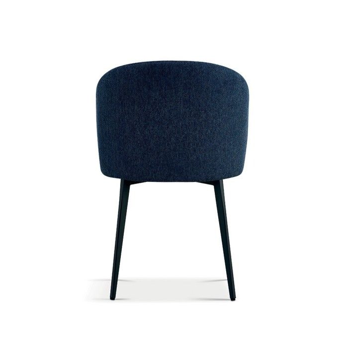 Chaise revêtement tissu pour salle à manger coloris bleu. Collection HARDIN