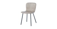Chaise cuir PU pour salle à manger coloris beige. Collection ALCAN