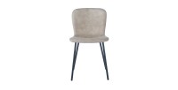 Chaise cuir PU pour salle à manger coloris beige. Collection ALCAN