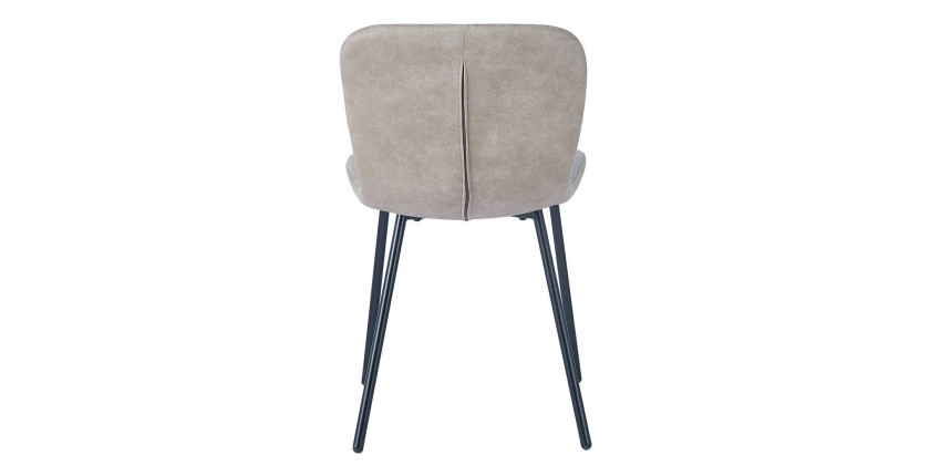 Chaise cuir PU pour salle à manger coloris beige. Collection ALCAN