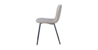 Chaise cuir PU pour salle à manger coloris beige. Collection ALCAN