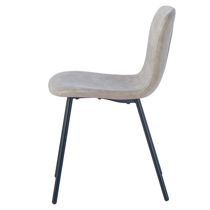 Chaise cuir PU pour salle à manger coloris beige. Collection ALCAN