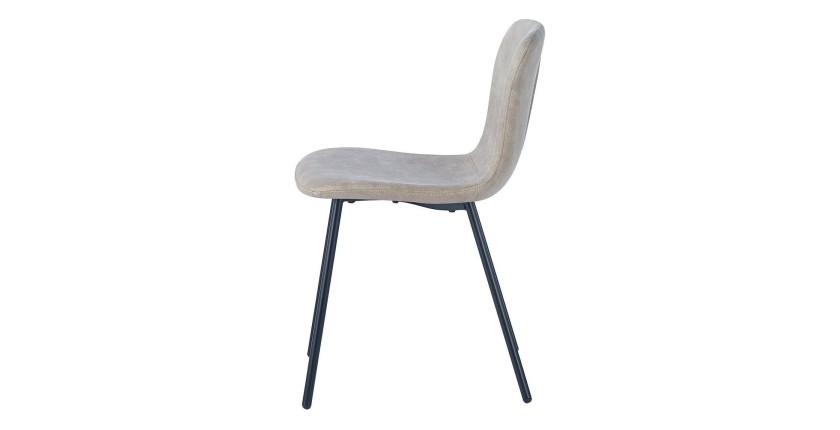 Chaise cuir PU pour salle à manger coloris beige. Collection ALCAN