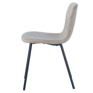 Chaise cuir PU pour salle à manger coloris beige. Collection ALCAN