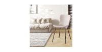 Chaise cuir PU pour salle à manger coloris beige. Collection ALCAN