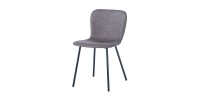 Chaise cuir PU pour salle à manger coloris taupe. Collection ALCAN