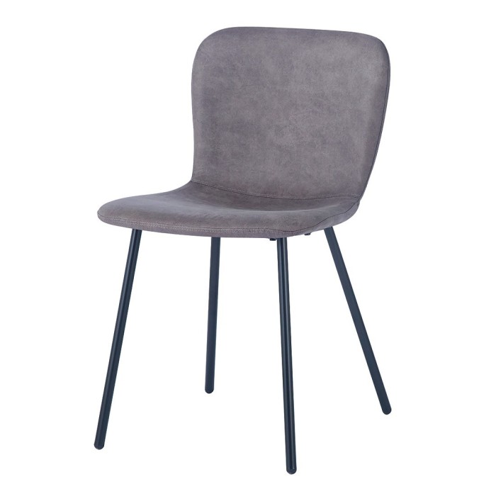 Chaise cuir PU pour salle à manger coloris taupe. Collection ALCAN