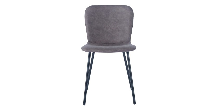Chaise cuir PU pour salle à manger coloris taupe. Collection ALCAN