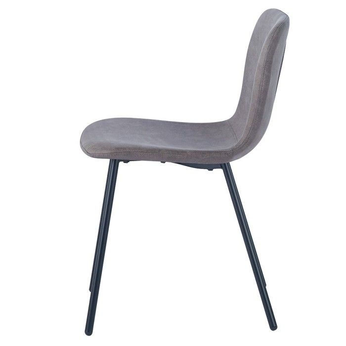 Chaise cuir PU pour salle à manger coloris taupe. Collection ALCAN
