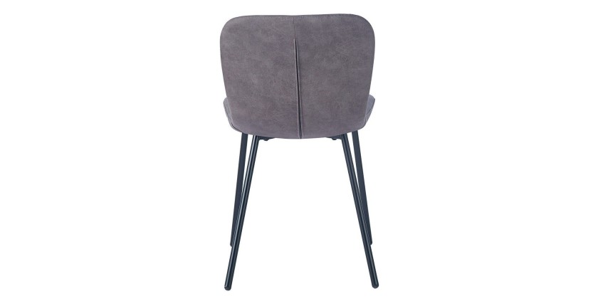 Chaise cuir PU pour salle à manger coloris taupe. Collection ALCAN