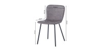 Chaise cuir PU pour salle à manger coloris taupe. Collection ALCAN