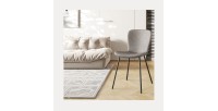 Chaise cuir PU pour salle à manger coloris taupe. Collection ALCAN