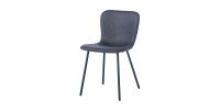 Chaise cuir PU pour salle à manger coloris gris foncé. Collection ALCAN