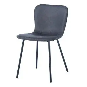 Chaise cuir PU pour salle à manger coloris gris foncé. Collection ALCAN