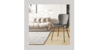 Chaise cuir PU pour salle à manger coloris gris foncé. Collection ALCAN