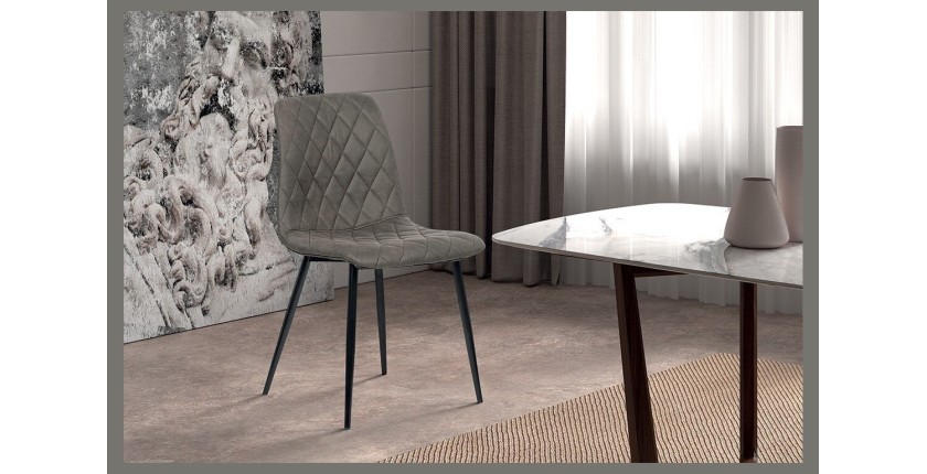 Chaise pour salle à manger coloris gris. Collection GRAZ.