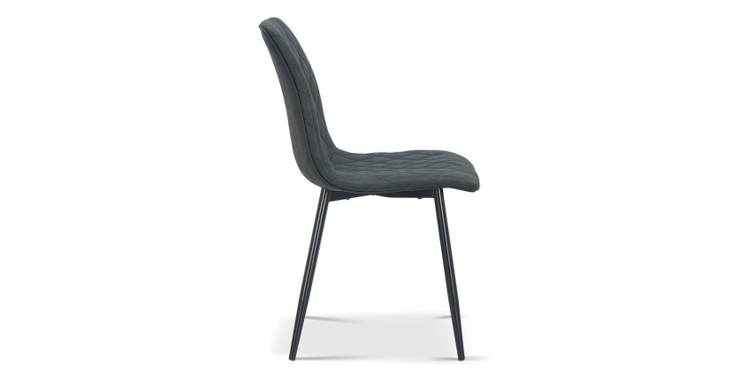 Chaise pour salle à manger coloris gris foncé. Collection GRAZ