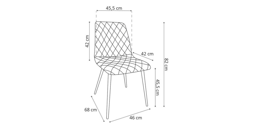 Chaise pour salle à manger coloris gris foncé. Collection GRAZ